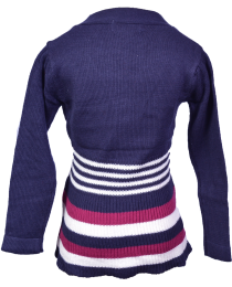 Girl Blue & Wine Stripped Long Sleeved Sweater
