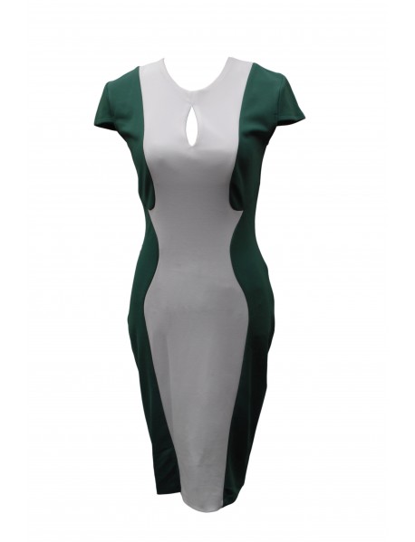 Jane Norman Green & White Symmetric Dress