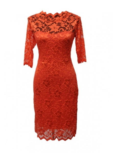 Orange Lacey Bodycon Dress