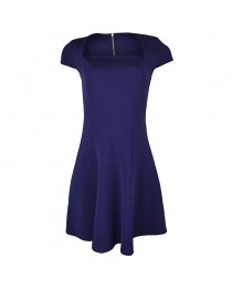 Blue Cap Sleeved Dress